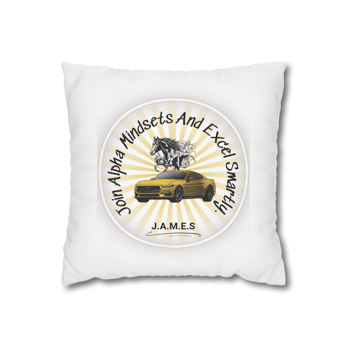Customized monogrammed pillowcase with personalized quote. High-quality poly canvas square cushion cover, ideal for housewarming, wedding, or anniversary gifts with bespoke text.