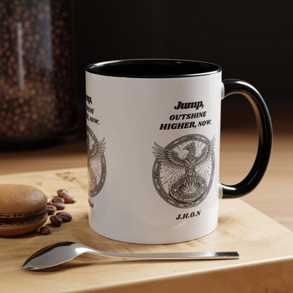 Personalized Eagle Circle Accent Coffee Mug