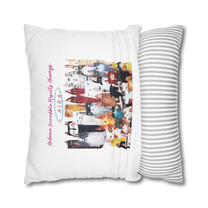 Personalized Initial Quote Cat Collage — Custom Sayings on Square Poly Canvas Pillowcase