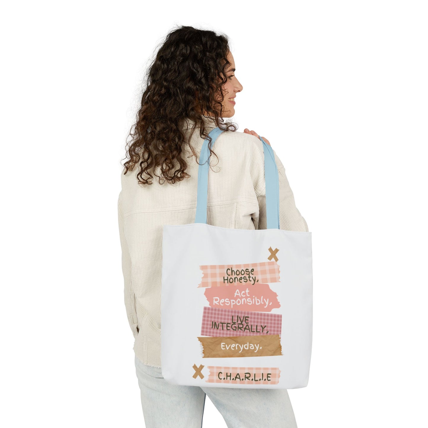 Personalized Initial Quote Note Lines Canvas Tote Custom Name