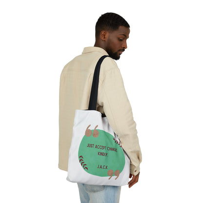 Personalized Initial Quote Inspirational  Note Canvas Tote Custom Name