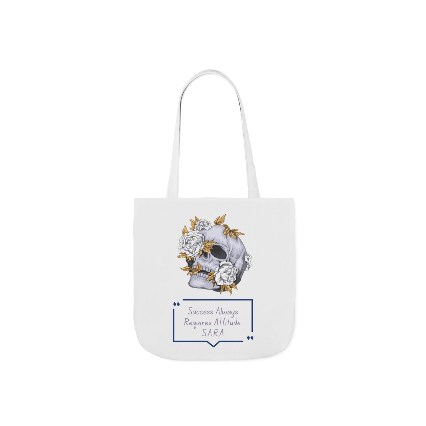 Personalized Initial Quote Floral Skull Canvas Tote Custom Name