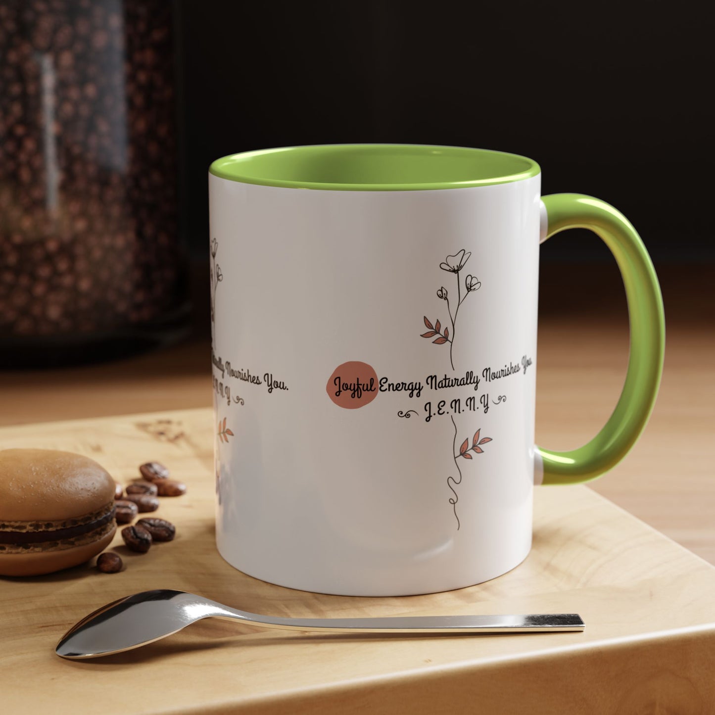 Personalized Initial Floral Minimalist Accent Coffee Mug