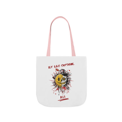 Personalized Initial Quote Split Smile Skull Canvas Tote Custom Name