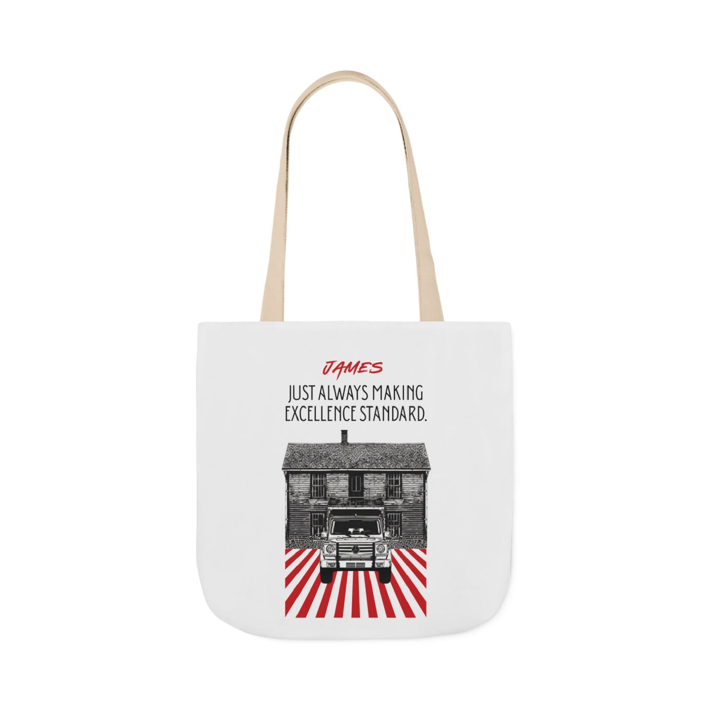 Personalized Initial Quote Vintage Car Canvas Tote Custom Name