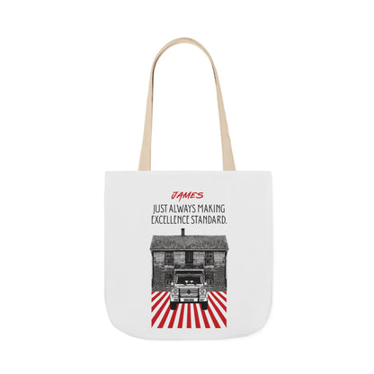 Personalized Initial Quote Vintage Car Canvas Tote Custom Name