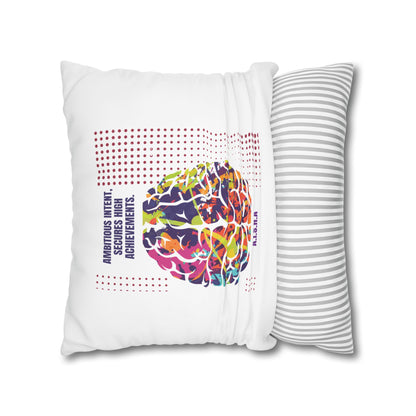 Personalized Initial Quote Brain — Custom Sayings on Square Poly Canvas Pillowcase