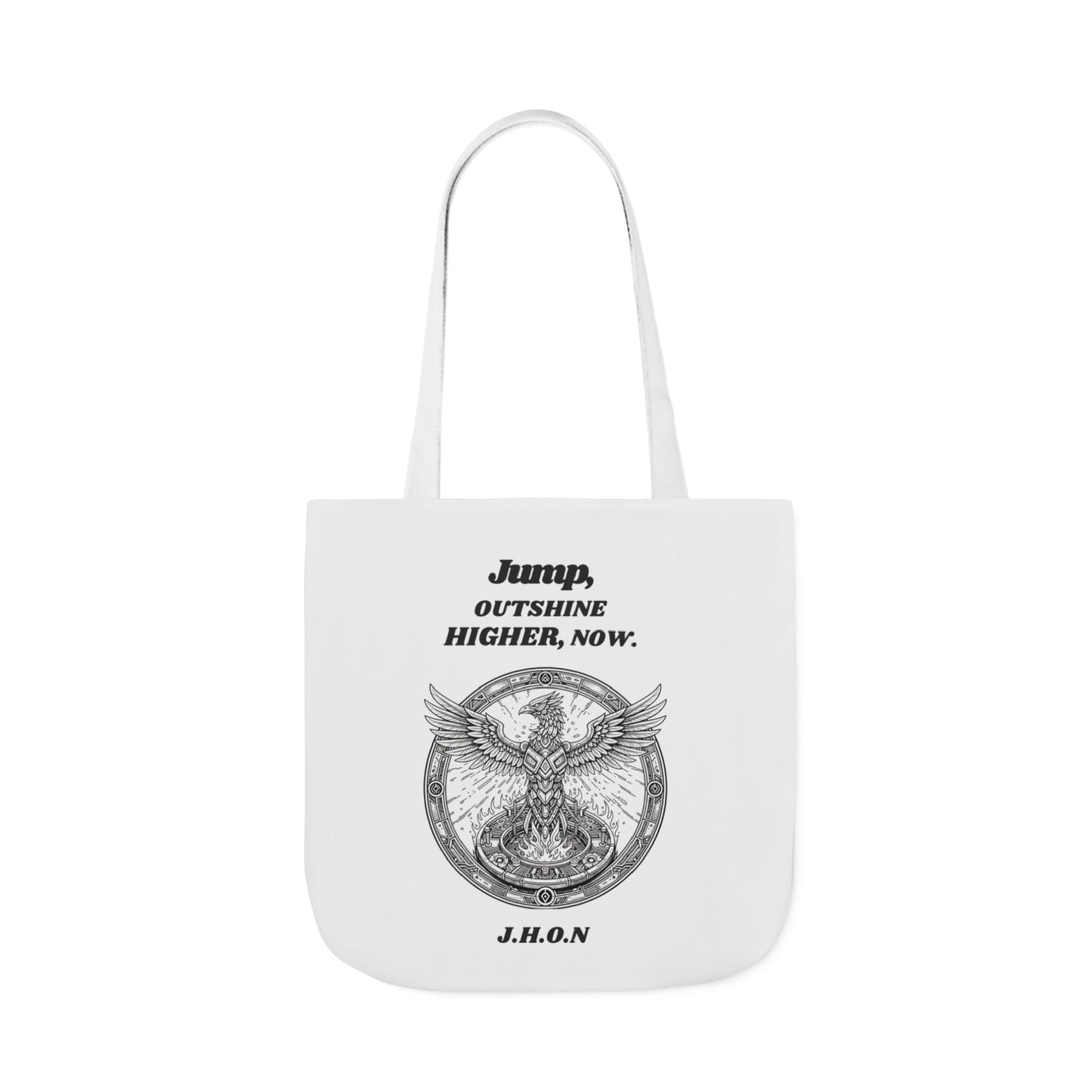 Personalized Initial Quote Circled Eagle Canvas Tote Custom Name
