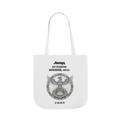 Personalized Initial Quote Circled Eagle Canvas Tote Custom Name
