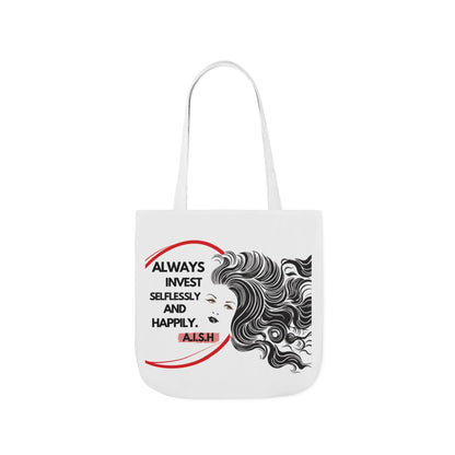 Personalized Initial Quote Inspirational Girl Canvas Tote Custom Name