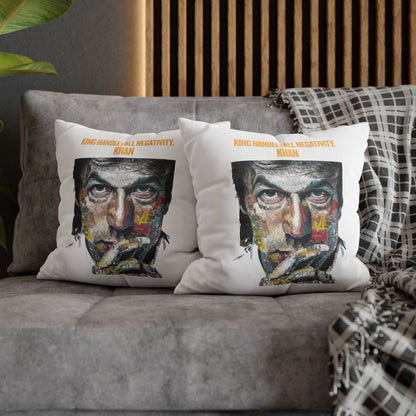Personalized Initial Quote Khan — Custom Sayings on Square Poly Canvas Pillowcase