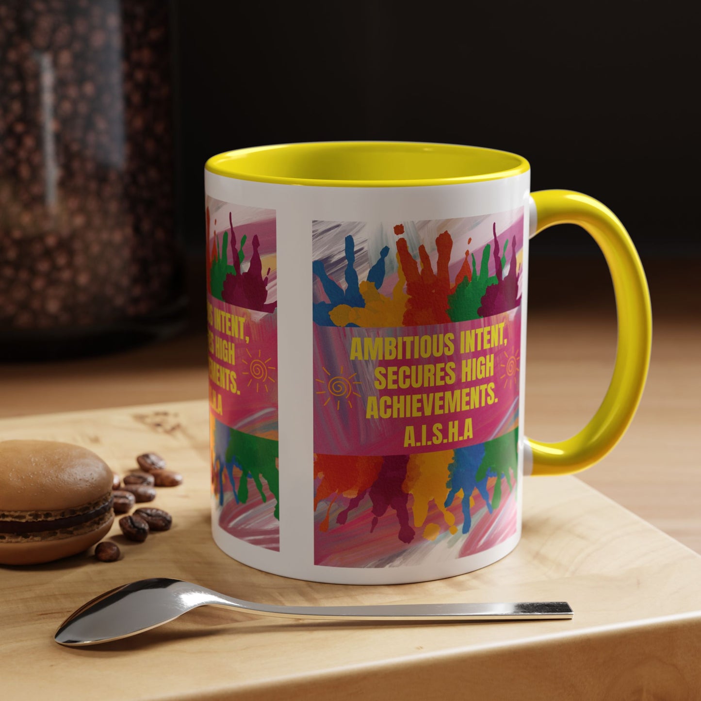 Personalized Initial Colorful Paint Accent Coffee Mug