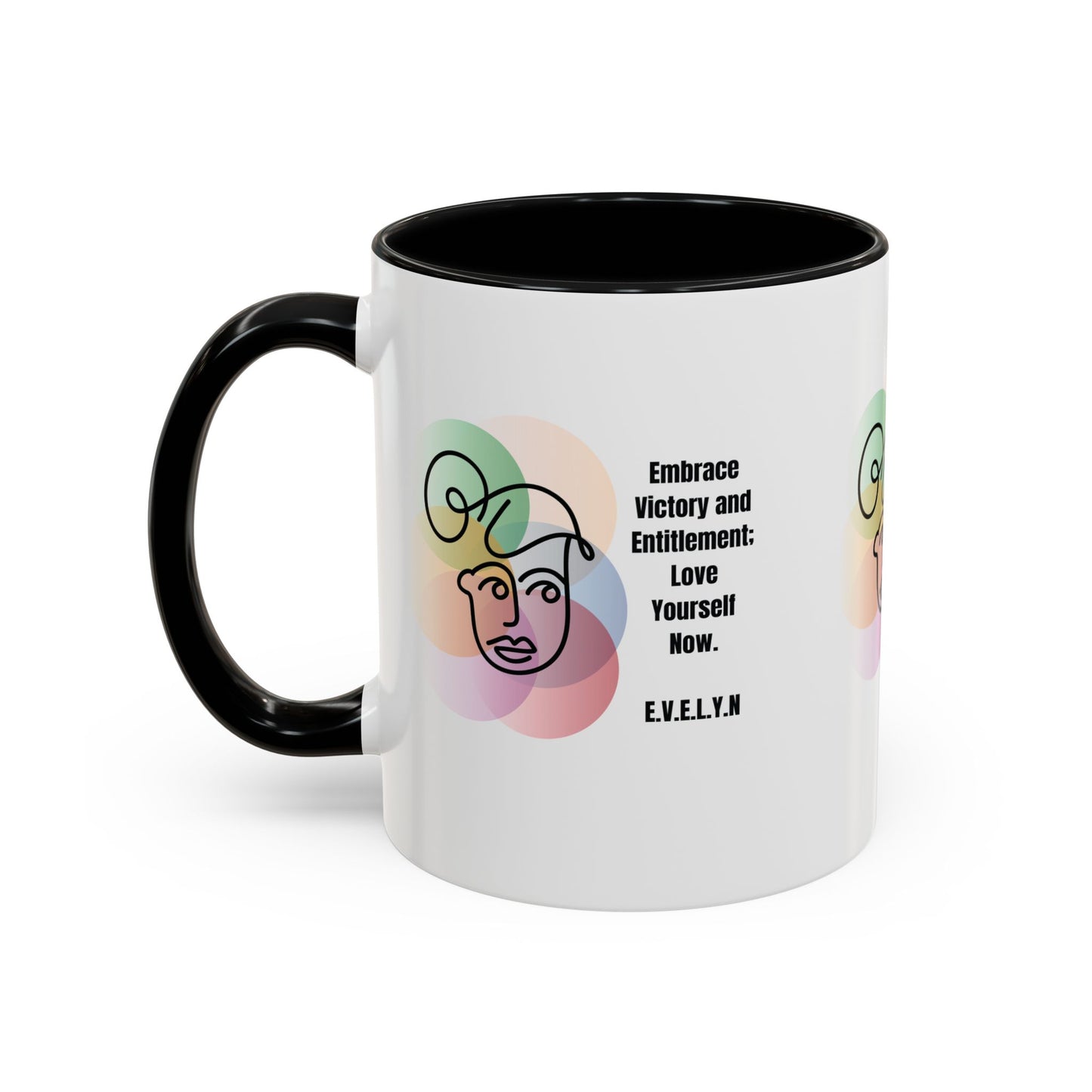 Personalized Initial Sketch Girl Accent Coffee Mug