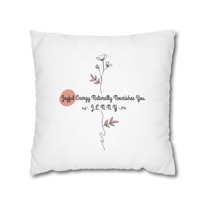 Personalized Initial Floral Minimalist — Custom Sayings on Square Poly Canvas Pillowcase