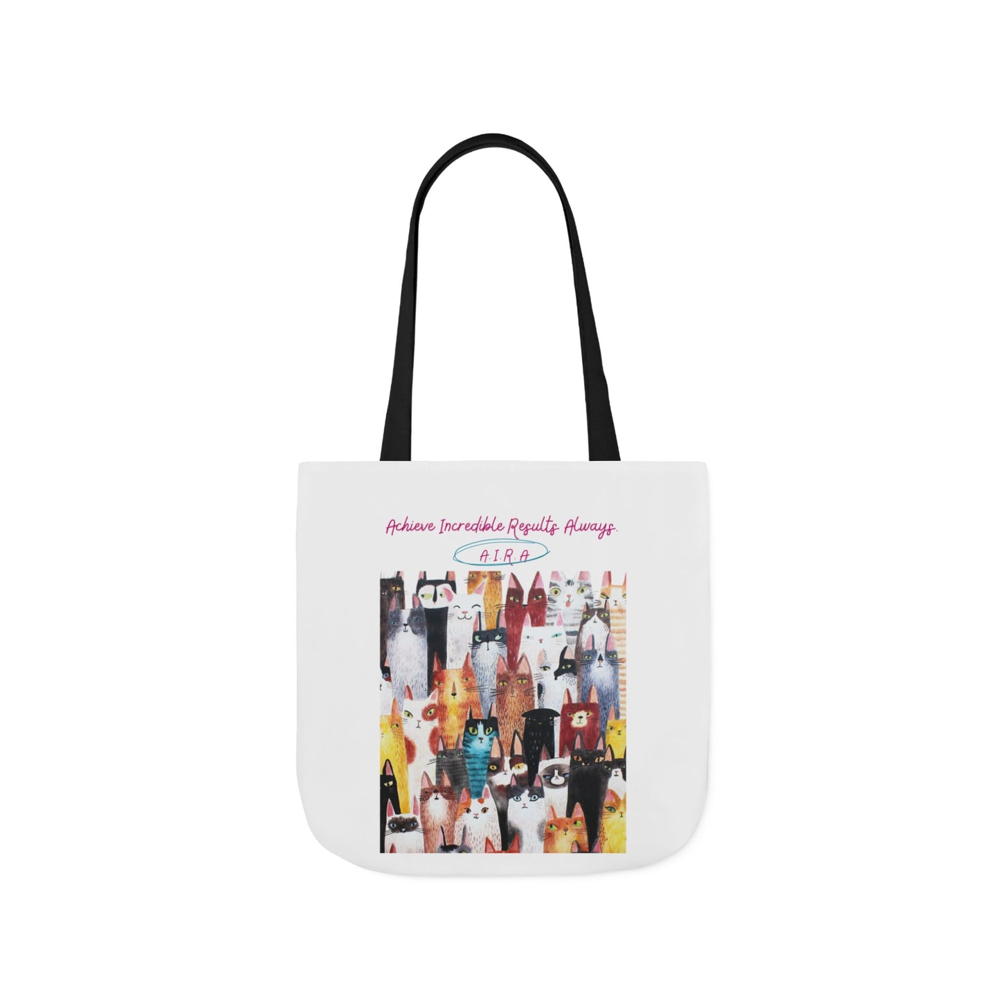 Personalized Initial Quote Cat Collage Canvas Tote Custom Name