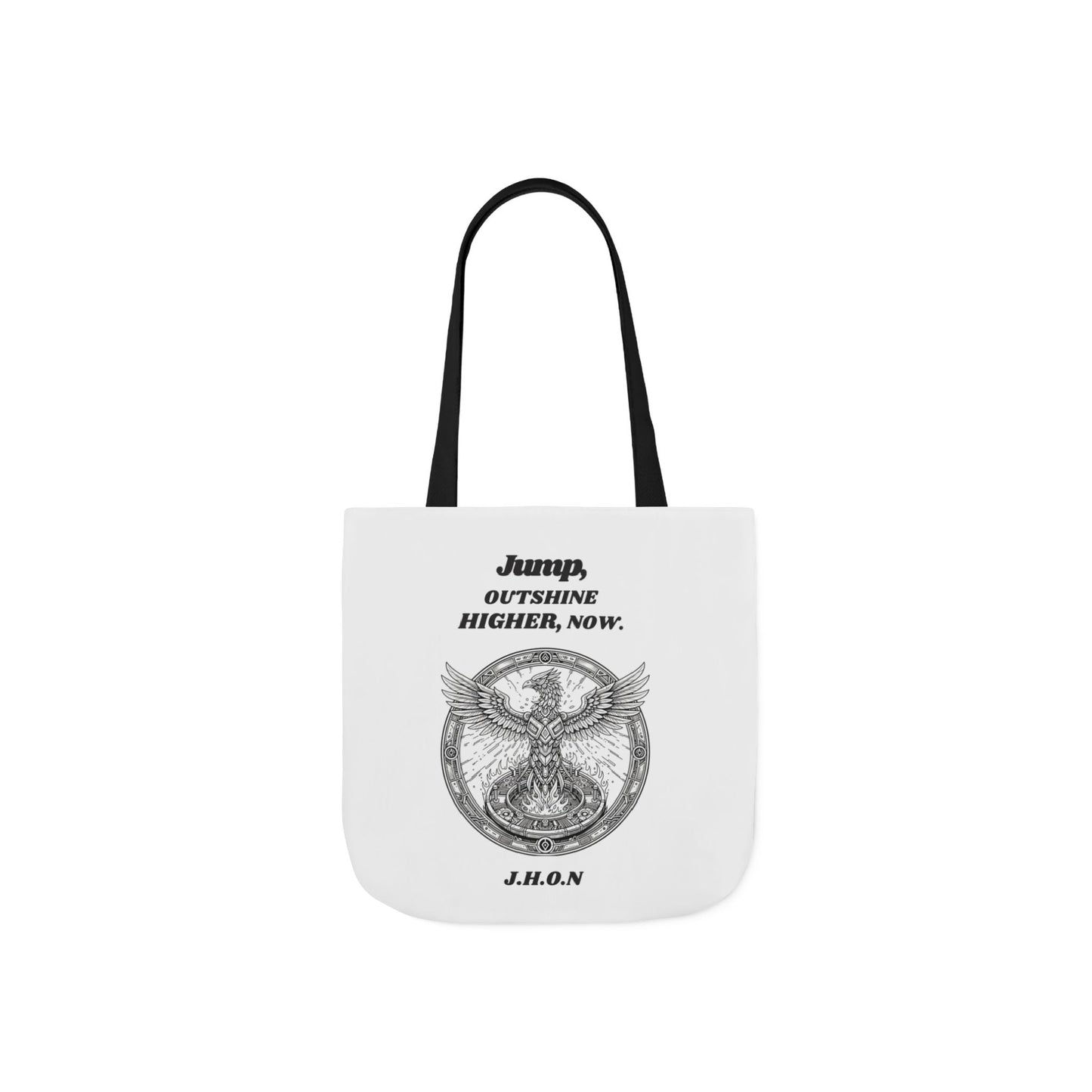 Personalized Initial Quote Circled Eagle Canvas Tote Custom Name