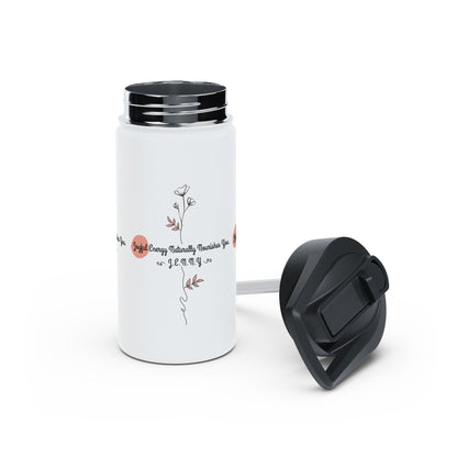 Personalized Initial Quote Floral Minimalist Stainless Steel Water Bottle