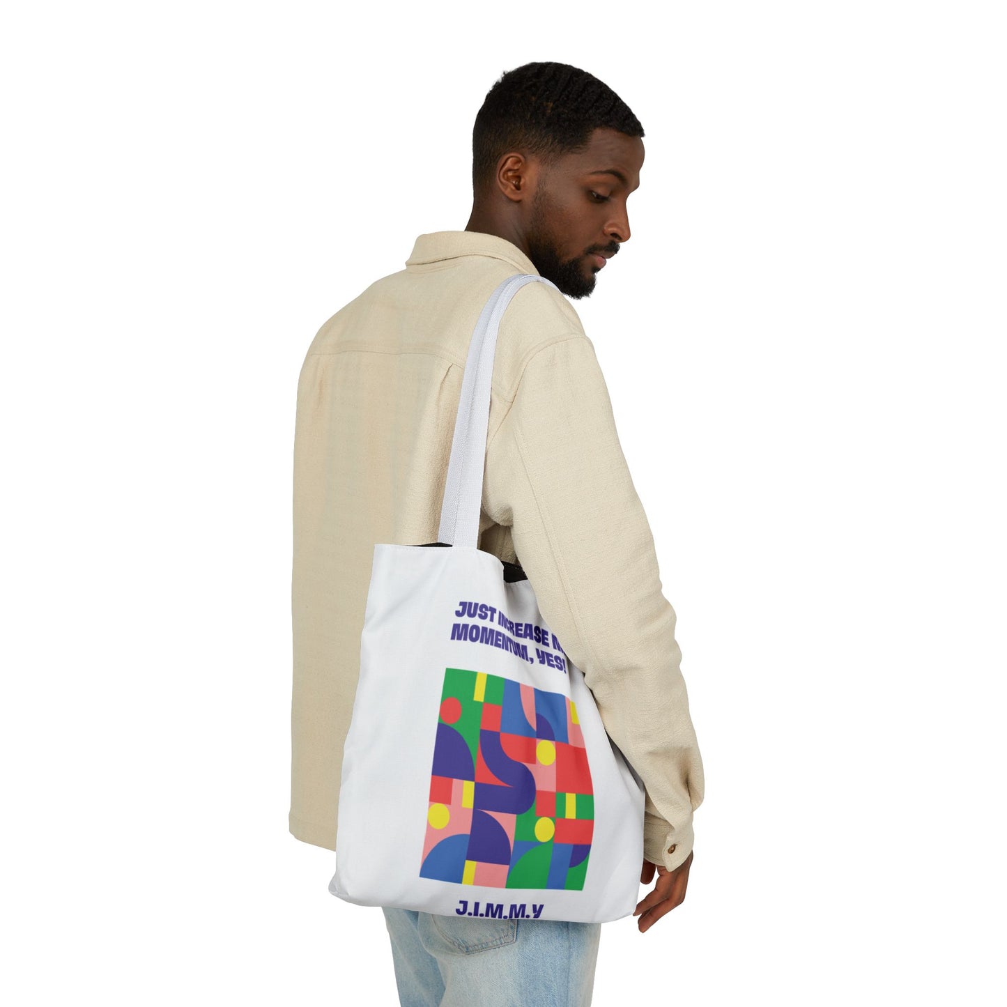 Personalized Initial Quote Colorful Momentum Canvas Tote Custom Name