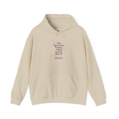 Personalized Pink Bow Hooded Sweatshirt
