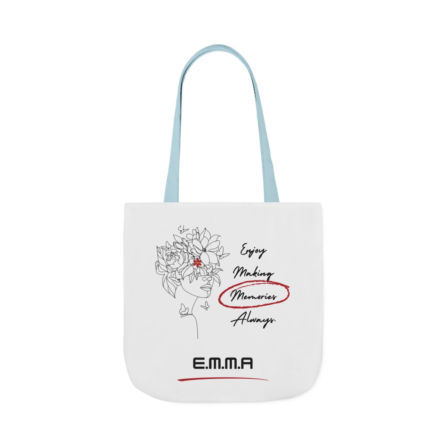 Personalized Initial Quote Floral Girl Canvas Tote Custom Name
