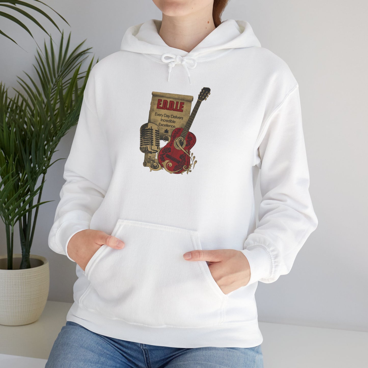 Personalized Vintage Guitar Hooded Sweatshirt