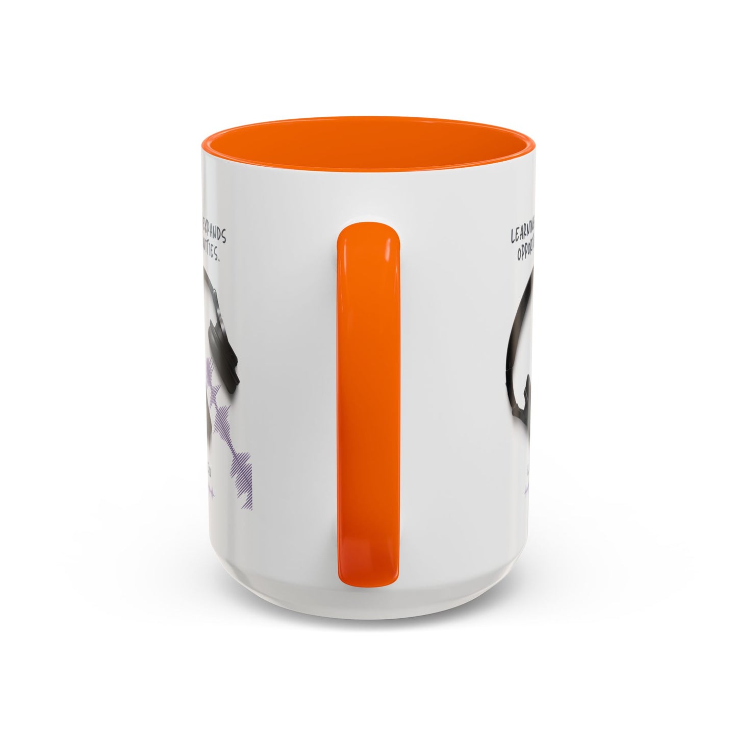 Personalized Initial Headphones Accent Coffee Mug