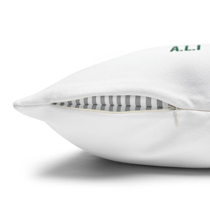 Personalized Initial Quote Eagle — Custom Sayings on Square Poly Canvas Pillowcase