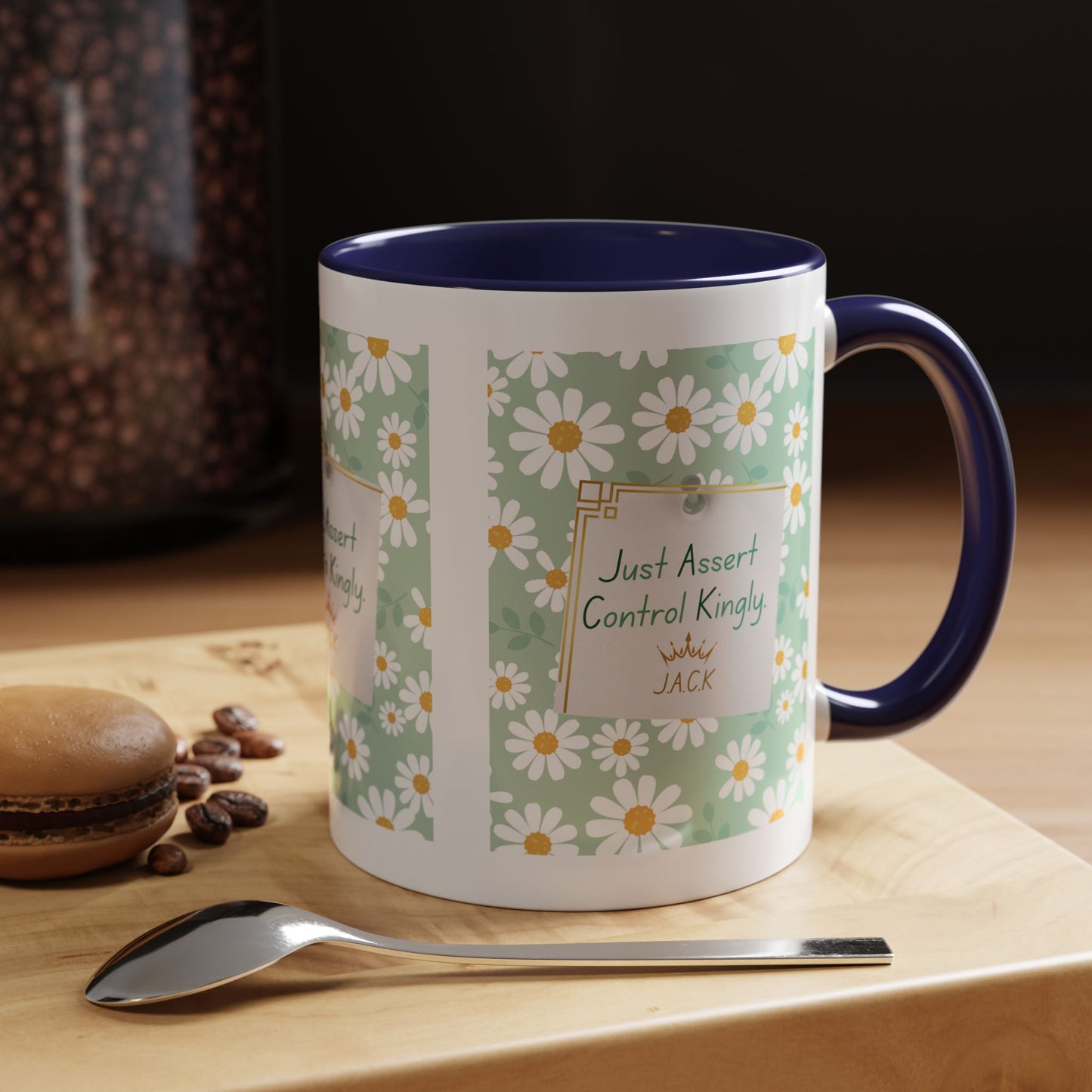 Personalized Floral Message Accent Coffee Mug