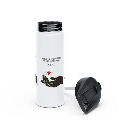 Personalized Initial Quote Hand and Gem Stainless Steel Water Bottle