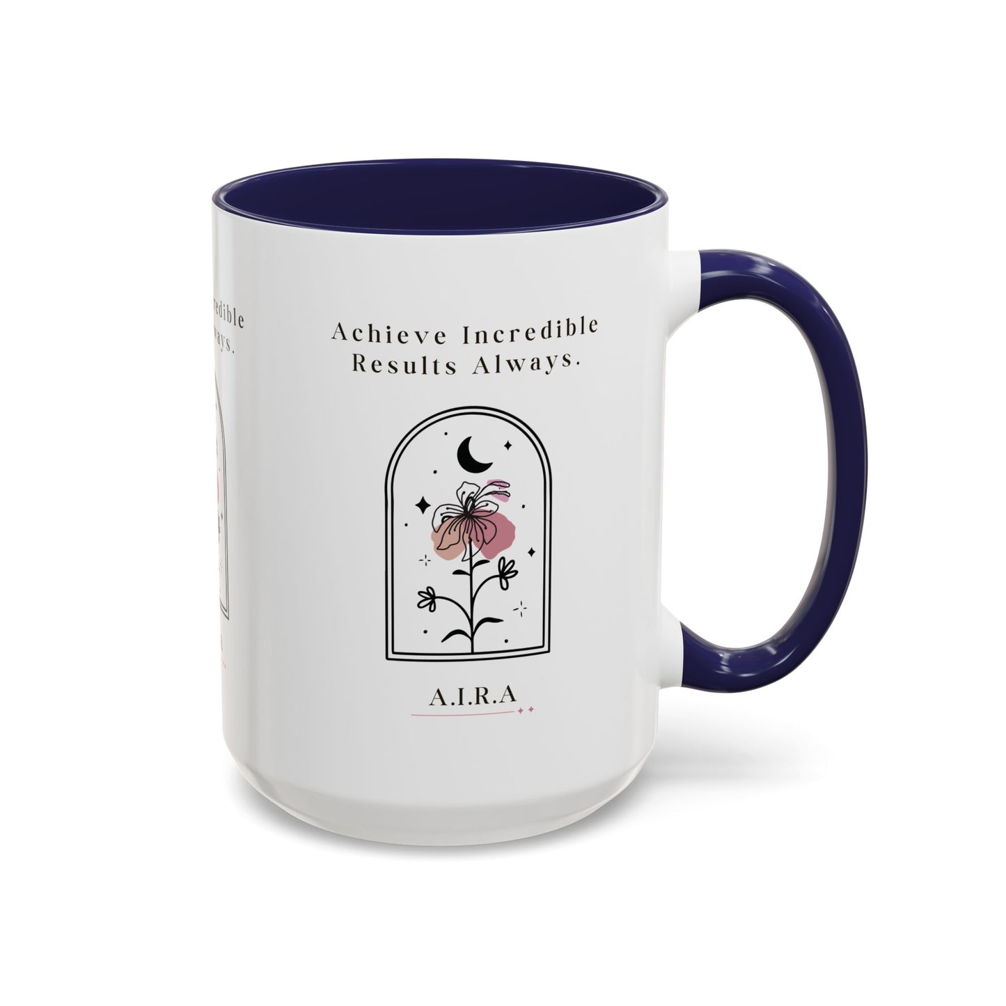 Personalized Initial Floral Moon Accent Coffee Mug