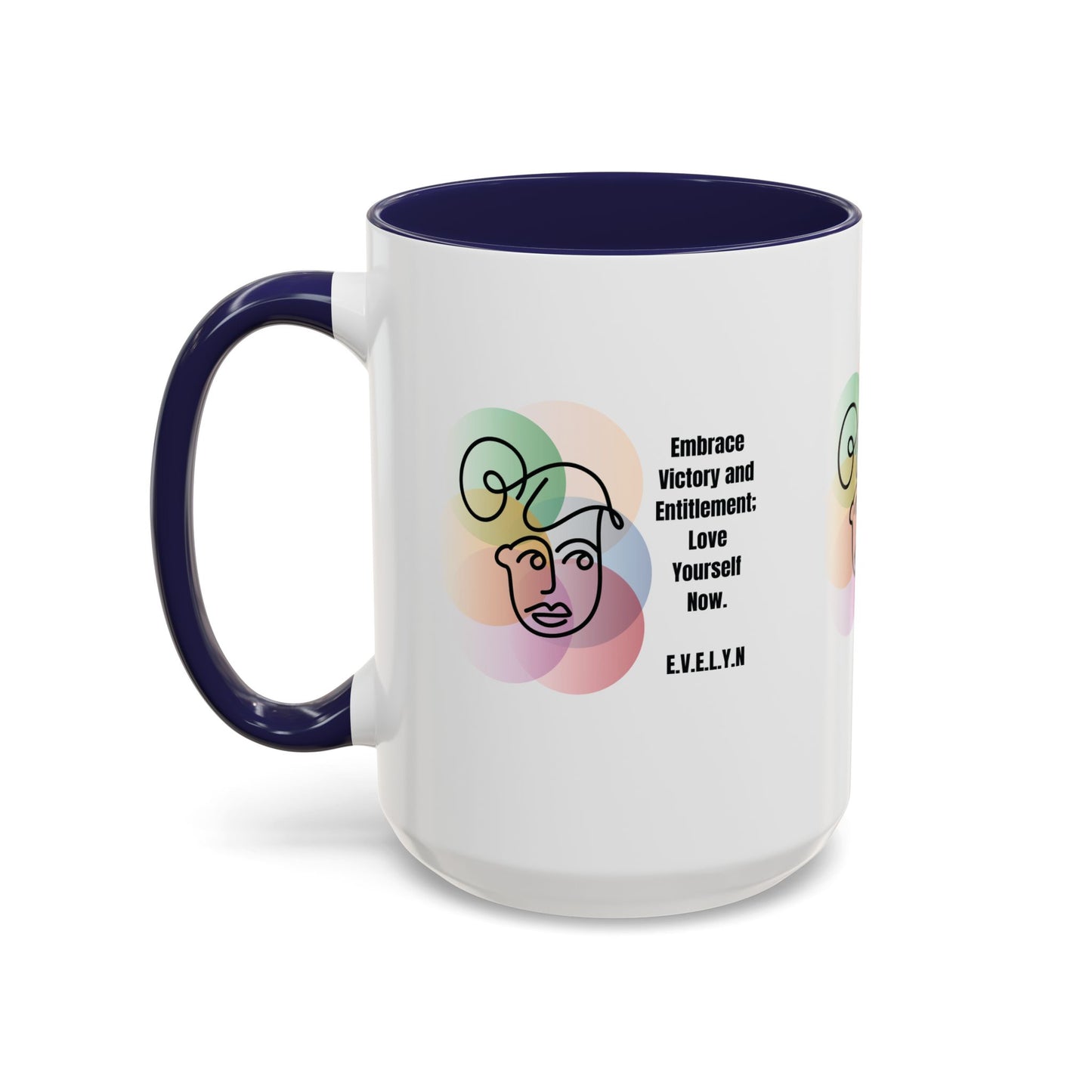 Personalized Initial Sketch Girl Accent Coffee Mug