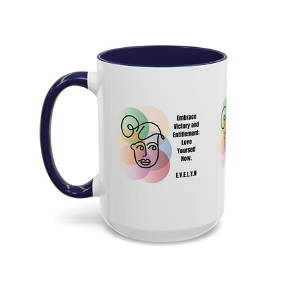 Personalized Initial Sketch Girl Accent Coffee Mug