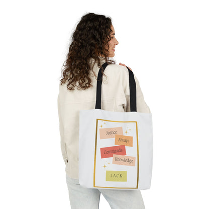 Personalized Initial Quote Inspirational Canvas Tote Custom Name