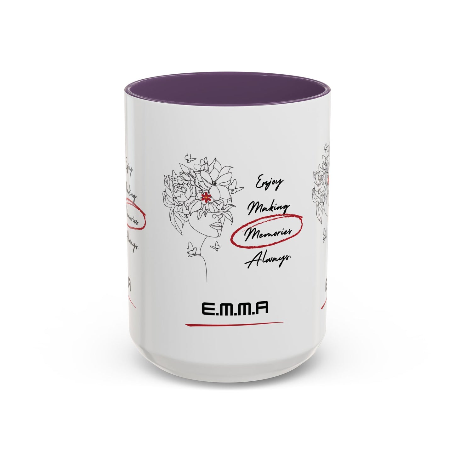 Personalized Initial Floral Girl Accent Coffee Mug