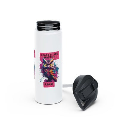 Personalized Initial Quote Owl Stainless Steel Water Bottle