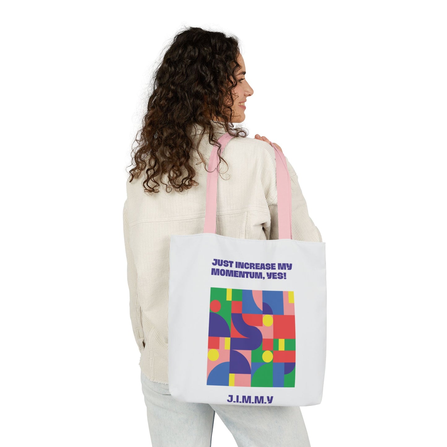 Personalized Initial Quote Colorful Momentum Canvas Tote Custom Name