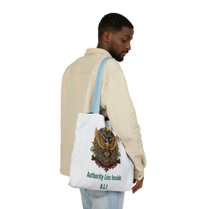 Personalized Initial Quote Eagle Wings Canvas Tote Custom Name