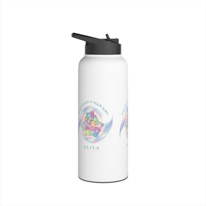 Personalized Initial Pastel Bear Stainless Steel Water Bottle