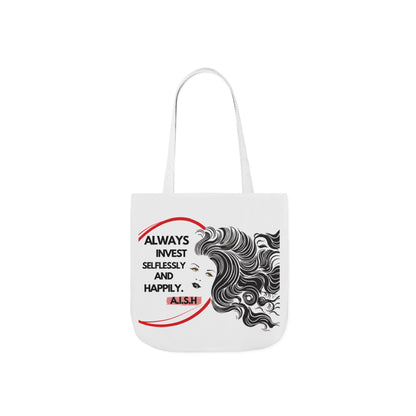 Personalized Initial Quote Inspirational Girl Canvas Tote Custom Name