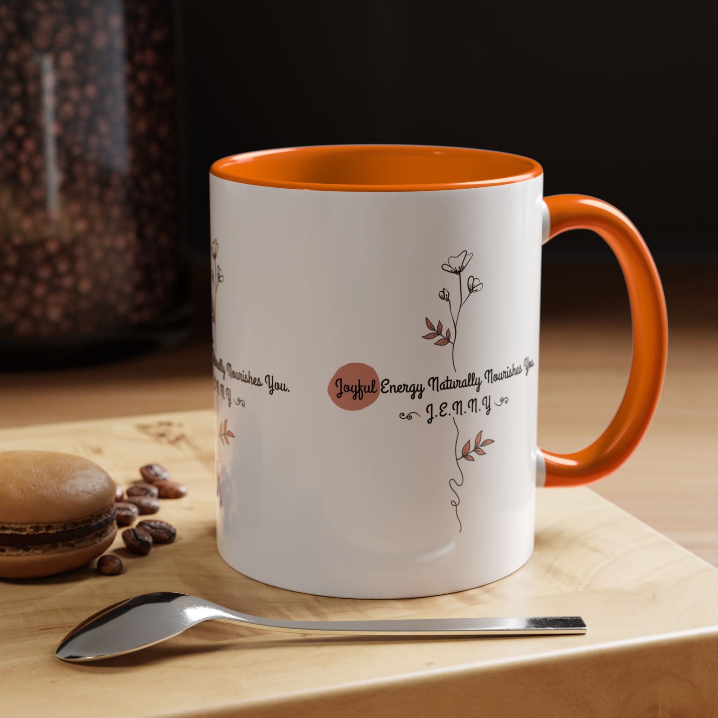 Personalized Initial Floral Minimalist Accent Coffee Mug