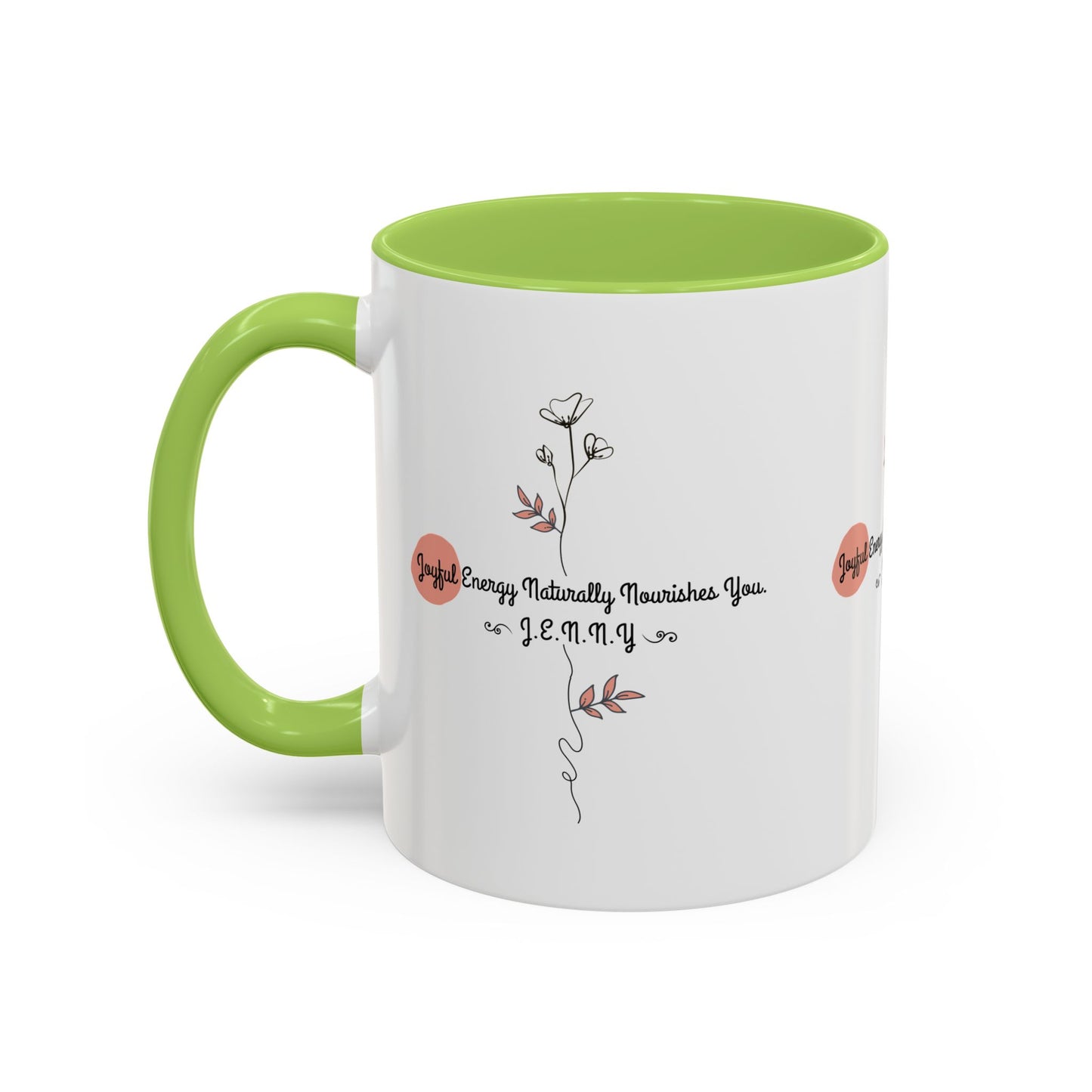 Personalized Initial Floral Minimalist Accent Coffee Mug