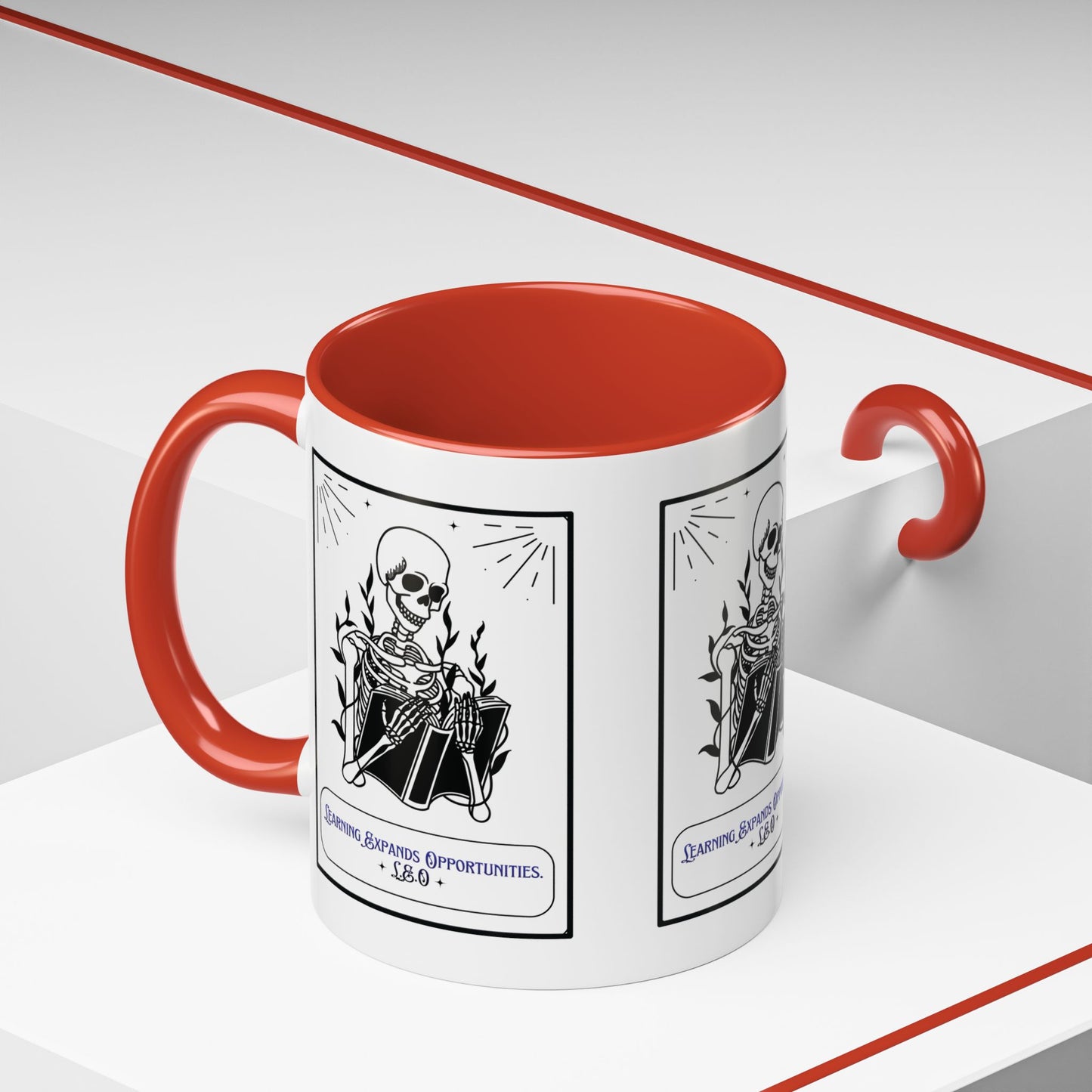 Personalized Initial Skeleton Accent Coffee Mug