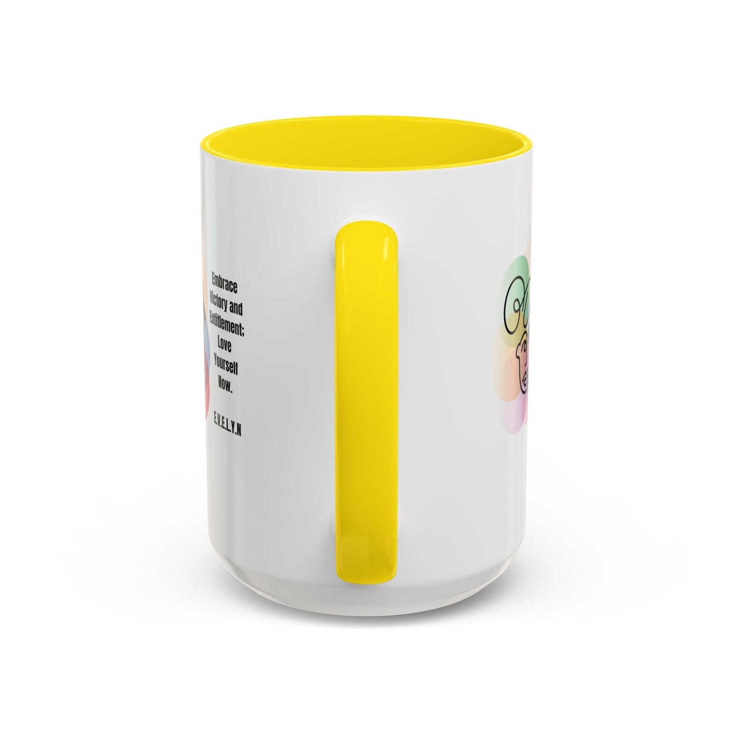 Personalized Initial Sketch Girl Accent Coffee Mug