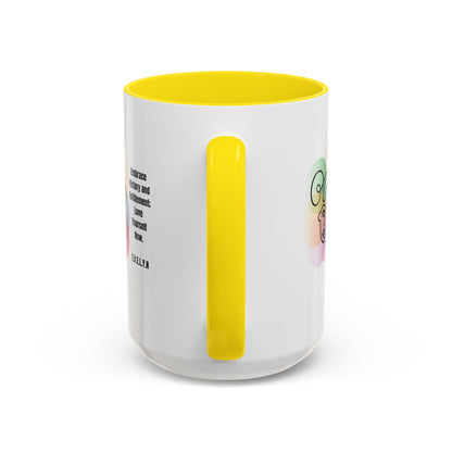 Personalized Initial Sketch Girl Accent Coffee Mug