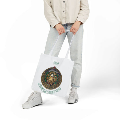 Personalized Initial Quote Circle Lion Canvas Tote Custom Name