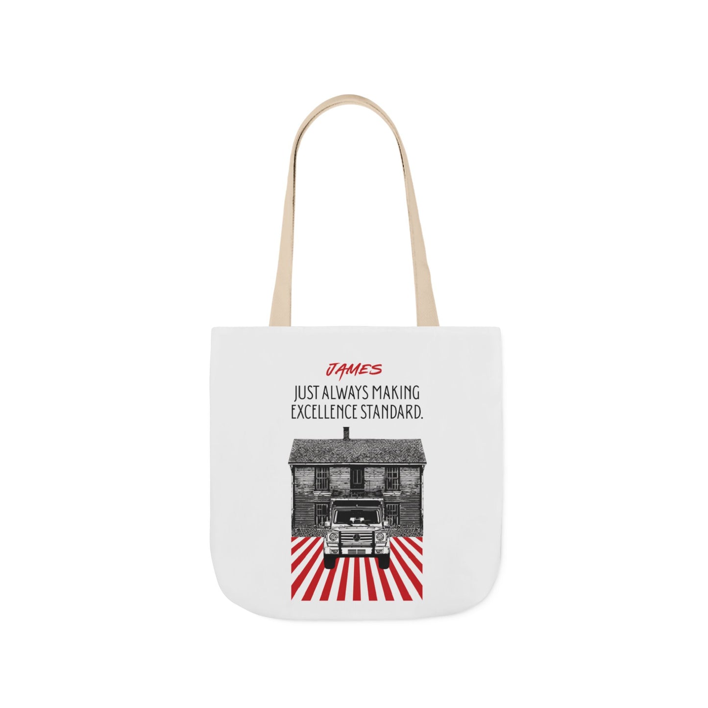 Personalized Initial Quote Vintage Car Canvas Tote Custom Name