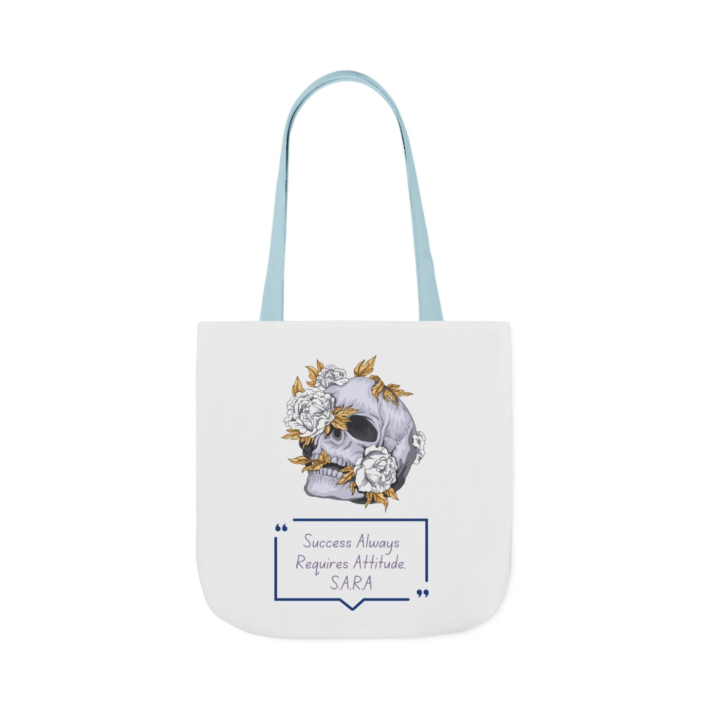 Personalized Initial Quote Floral Skull Canvas Tote Custom Name