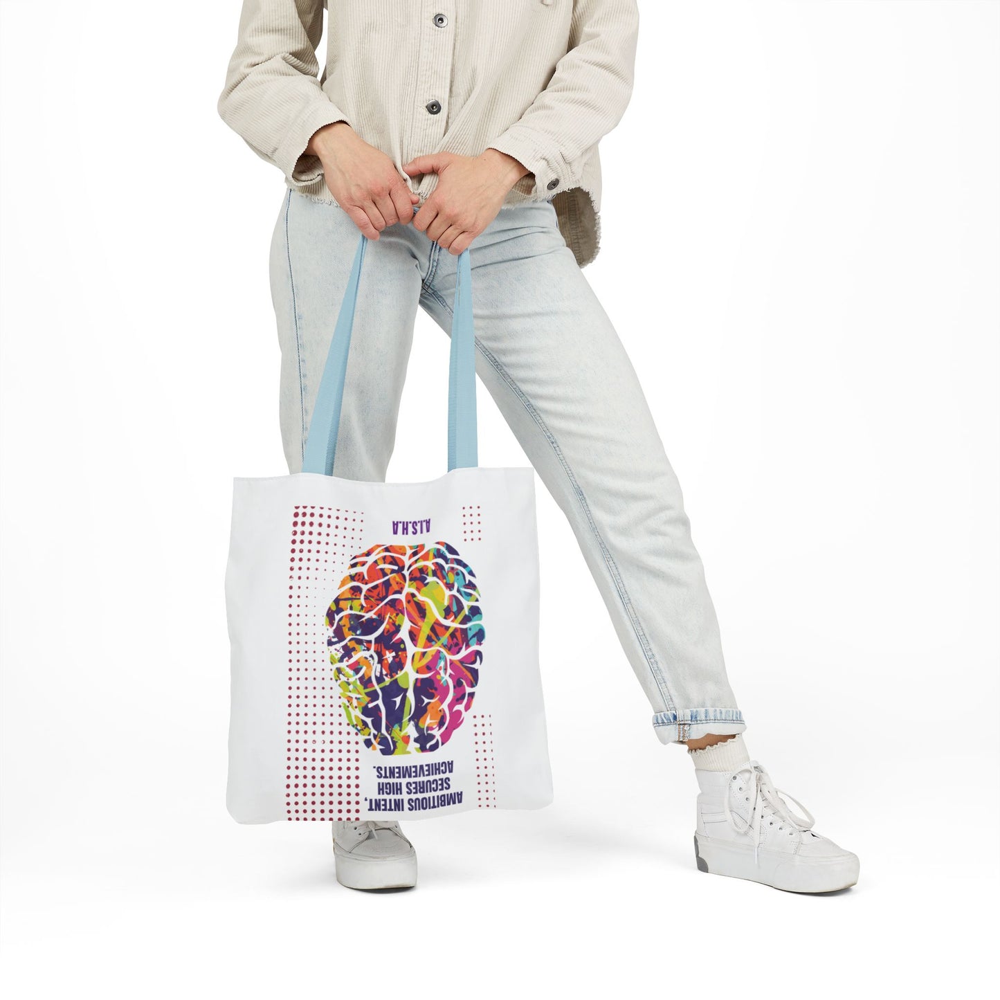 Personalized Initial Quote Brain Canvas Tote Custom Name