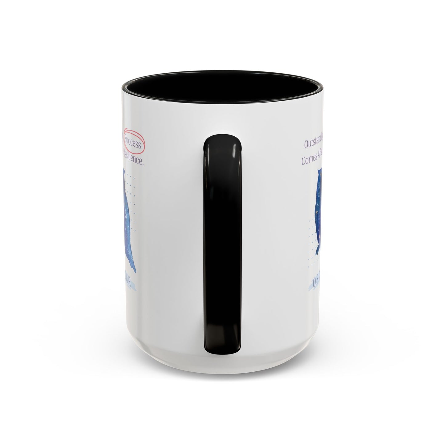 Personalized Initial Galaxy Owl Accent Coffee Mug