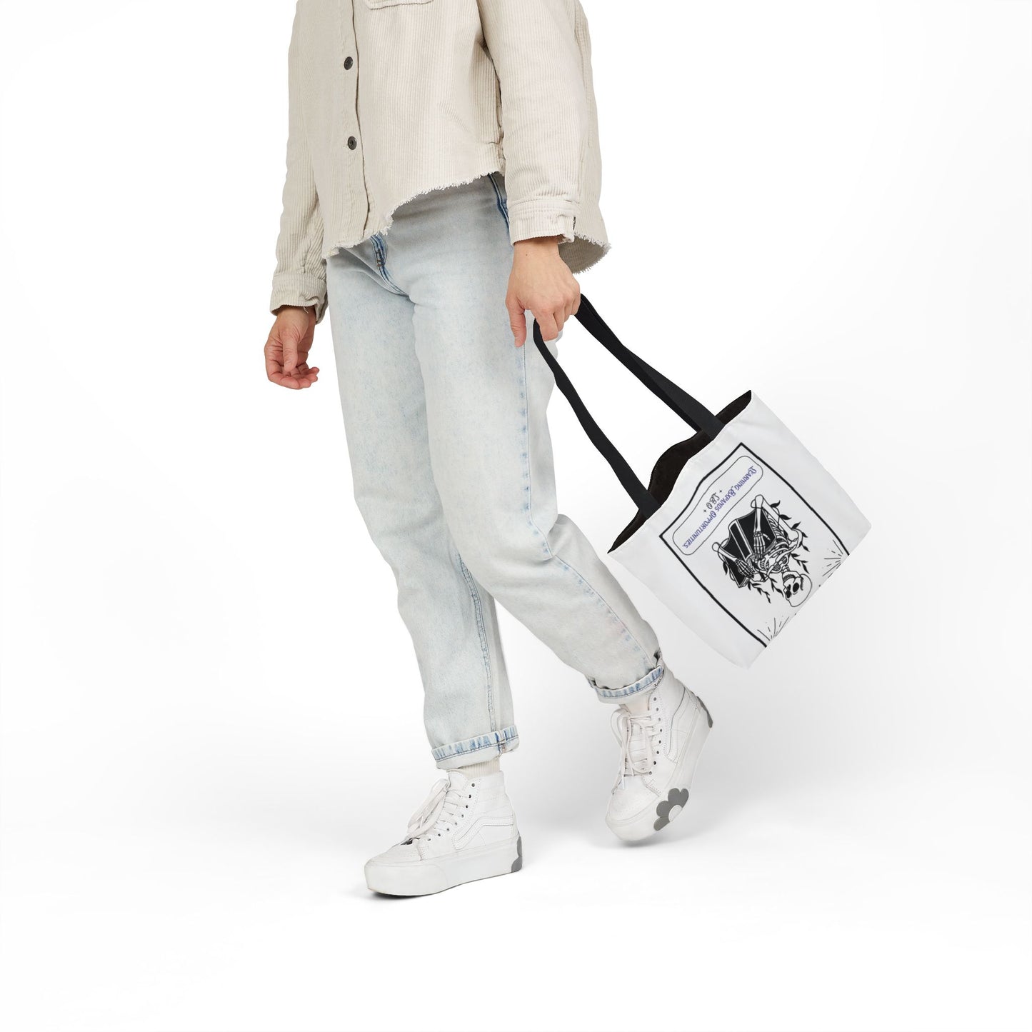 Personalized Initial Quote Skeleton Canvas Tote Custom Name